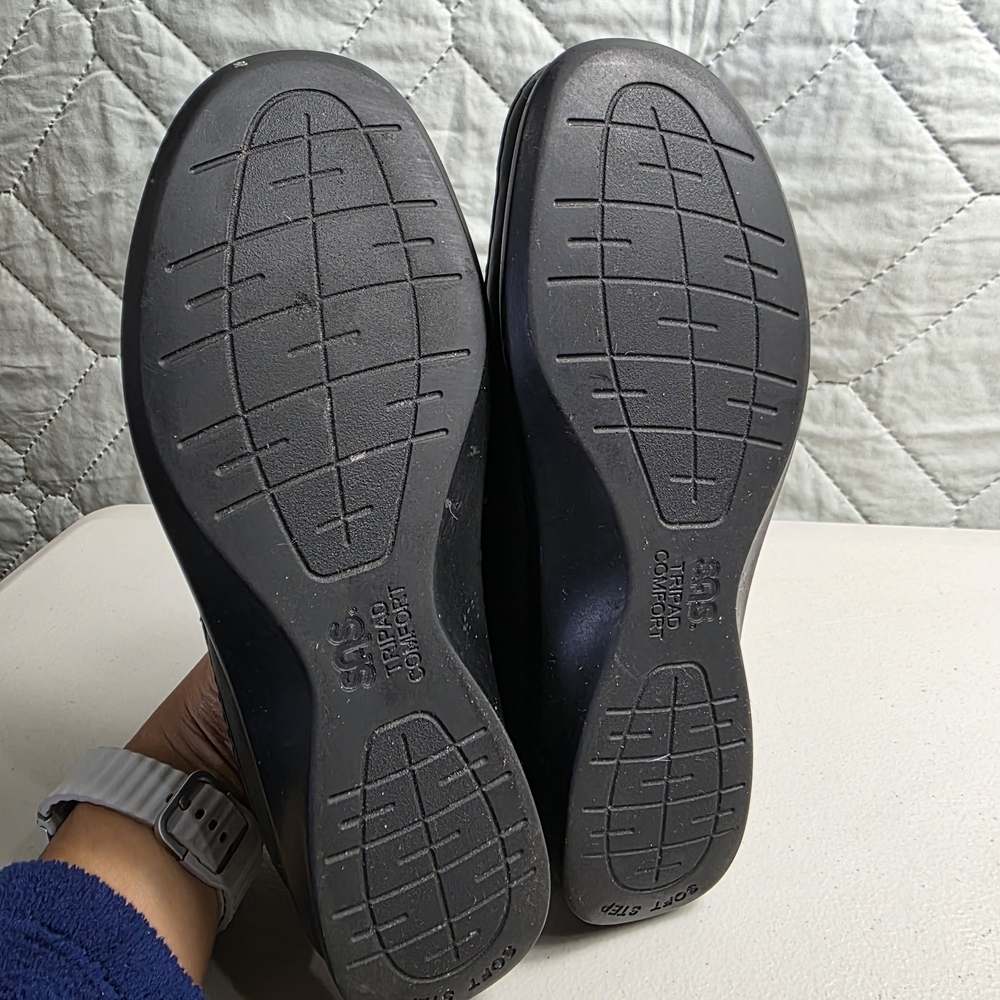SAS Womens Traveler Sneaker Size 9W Walking Shoe Black Leather - Picture 6 of 9